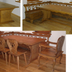Sestava stůl, lavice, židle, křeslo do selského stavení